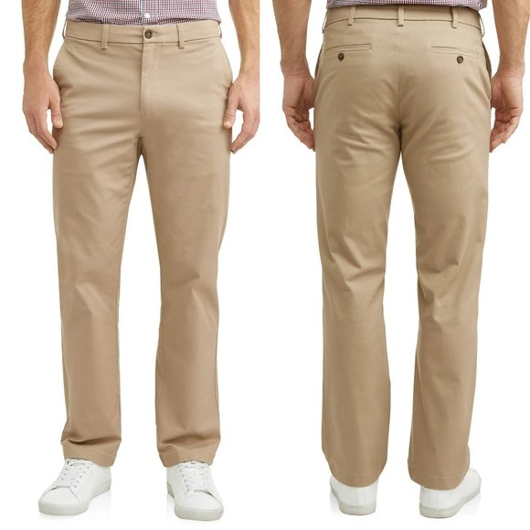 Mens George Premium Khaki Chino Pants Size 34 x 34 48x30 beige tan NWT - Picture 1 of 4